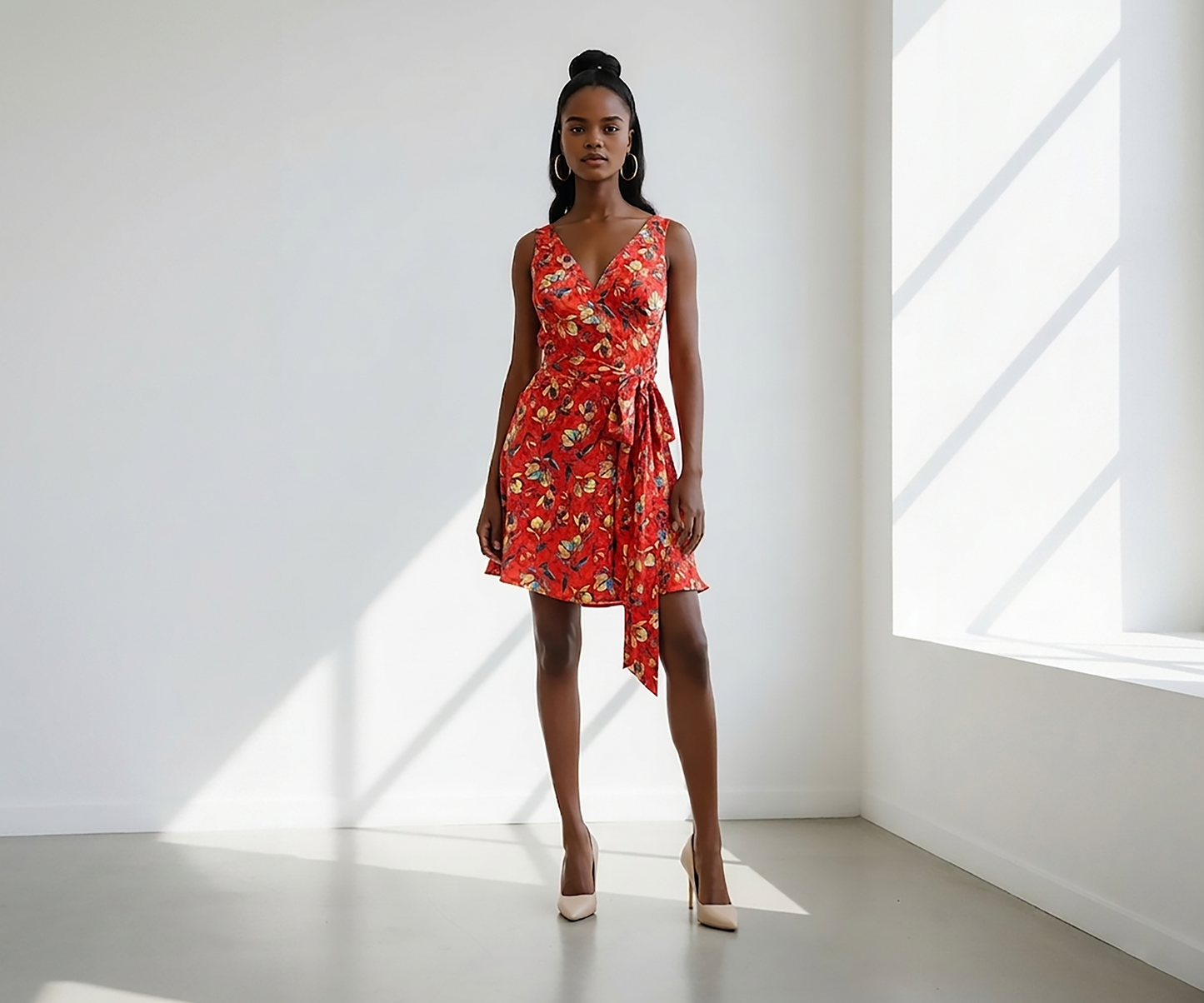 Mini Floral Wrap Dress
