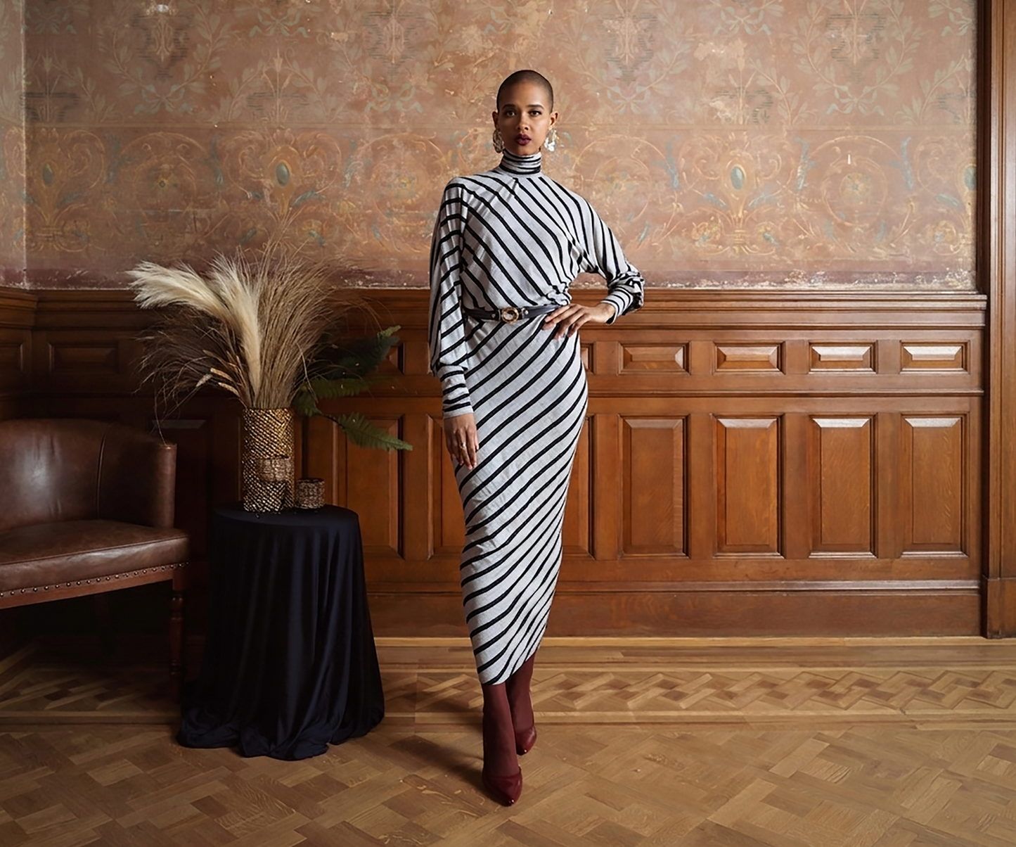 Bias Stripe Knit Dress