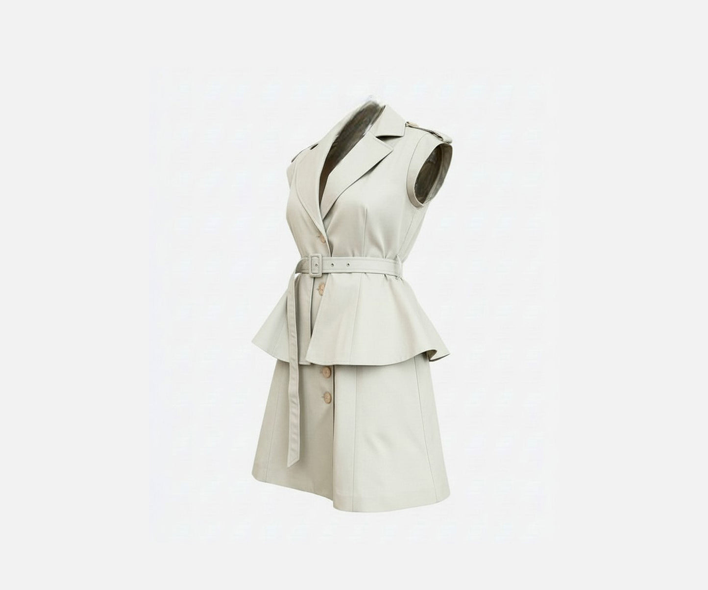 Trench Mini Flare Dress - Stone