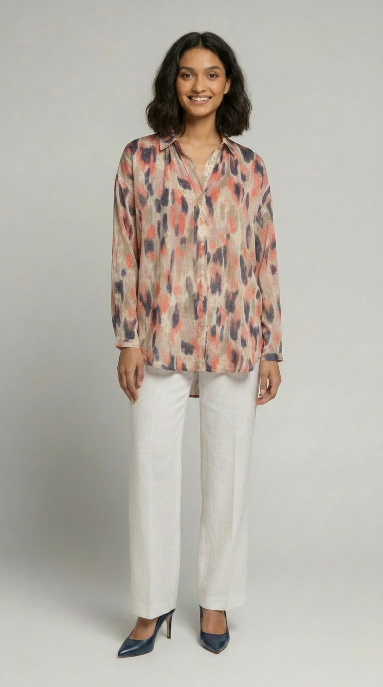 Jane Poet Clip Dot Blouse - Bold Stokes - June Delivery
