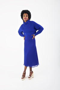blue a line dress 