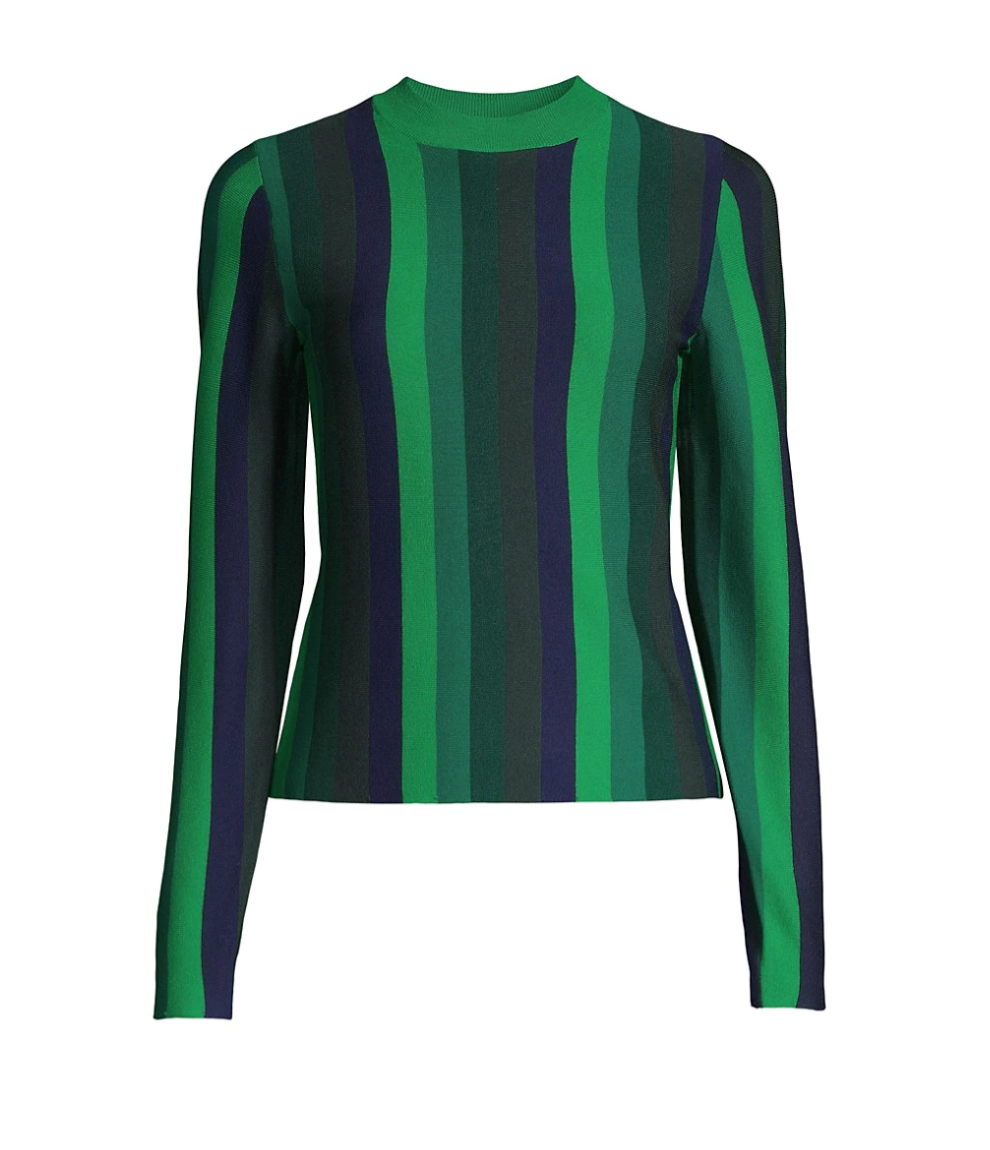 Multi-Stripe Lurex Crewneck Sweater