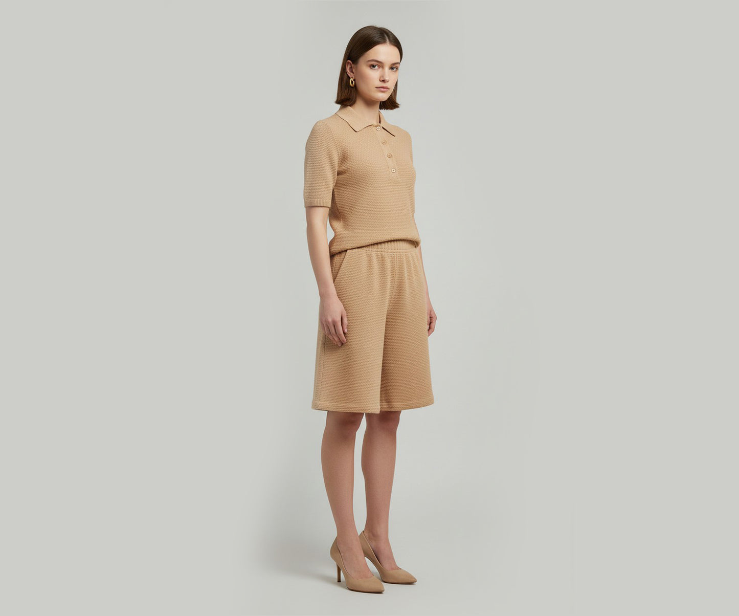 Beach Knit Polo Shirt - Beige