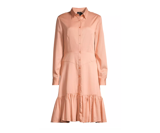 Button Front Ruffle Dress