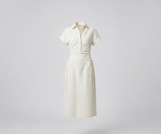 Loki Side Lace Midi Dress - Cream
