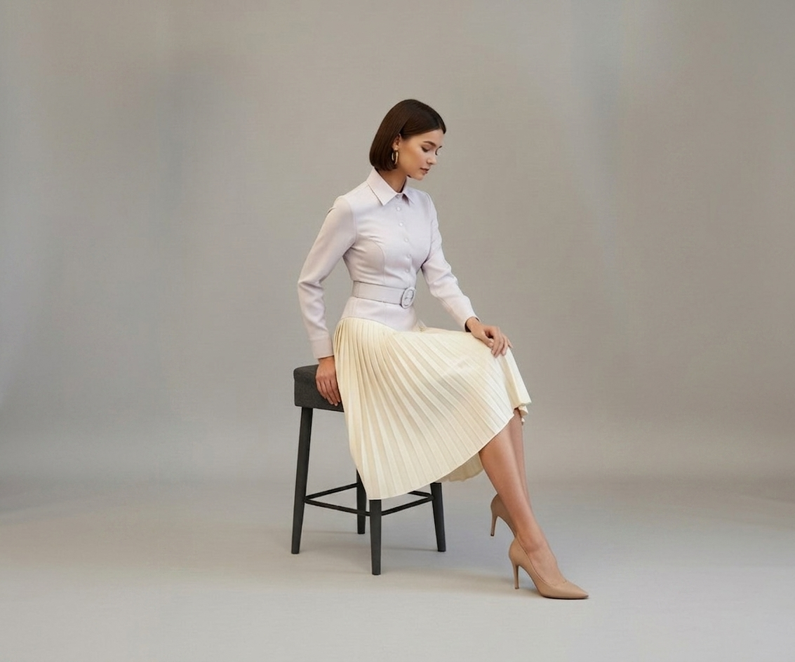 Pleated Placket Dress
