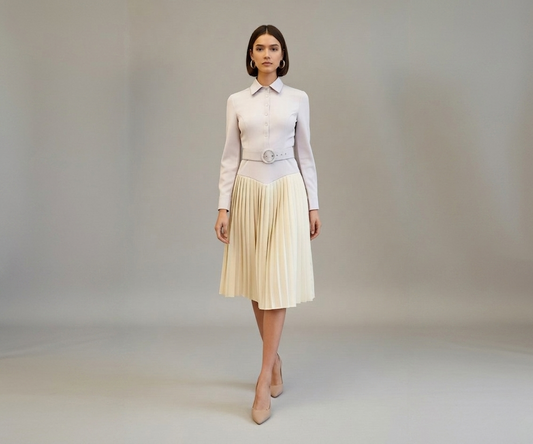 Pleated Placket Dress