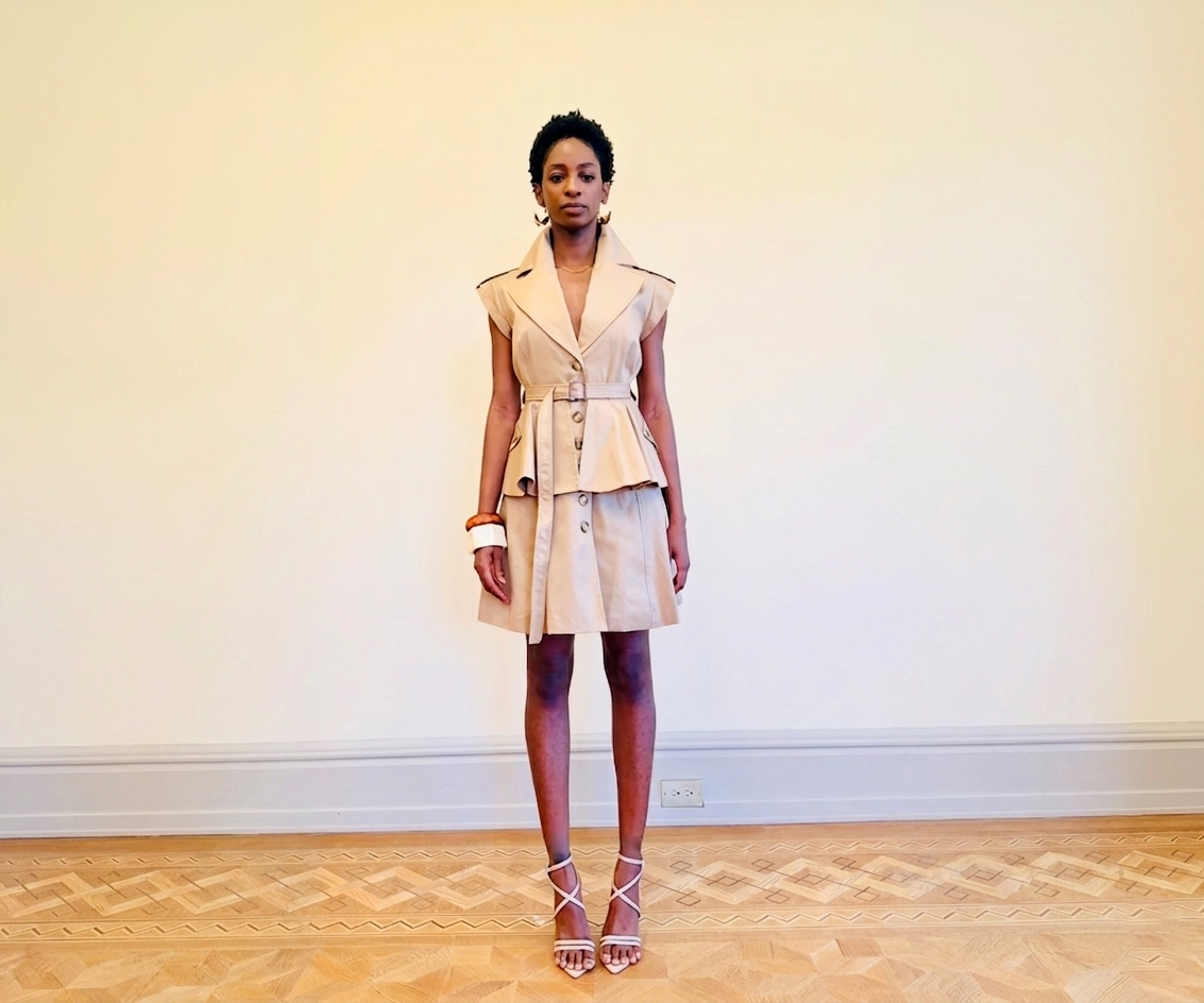 Trench Mini Flare Dress - Khaki