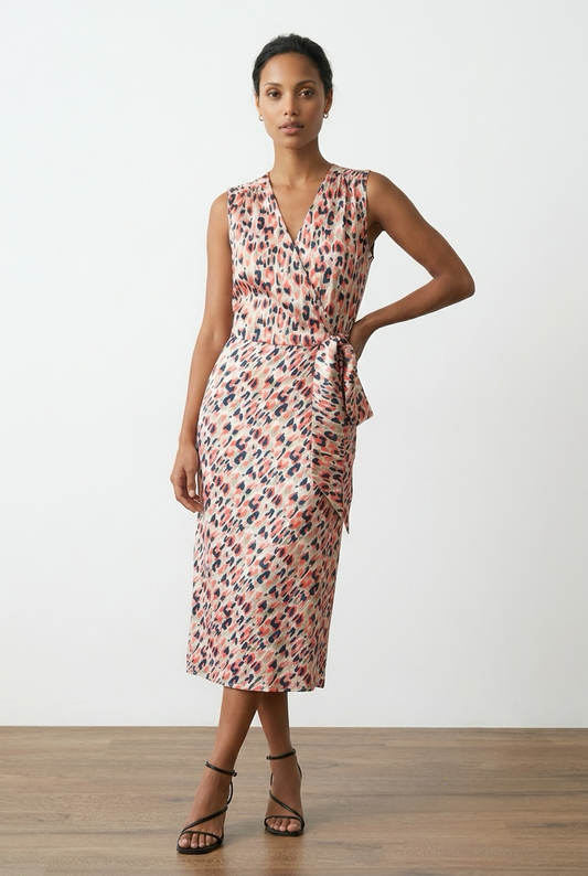 Sleeveless V-Neck Joi Dress - Strokes - June Delivery