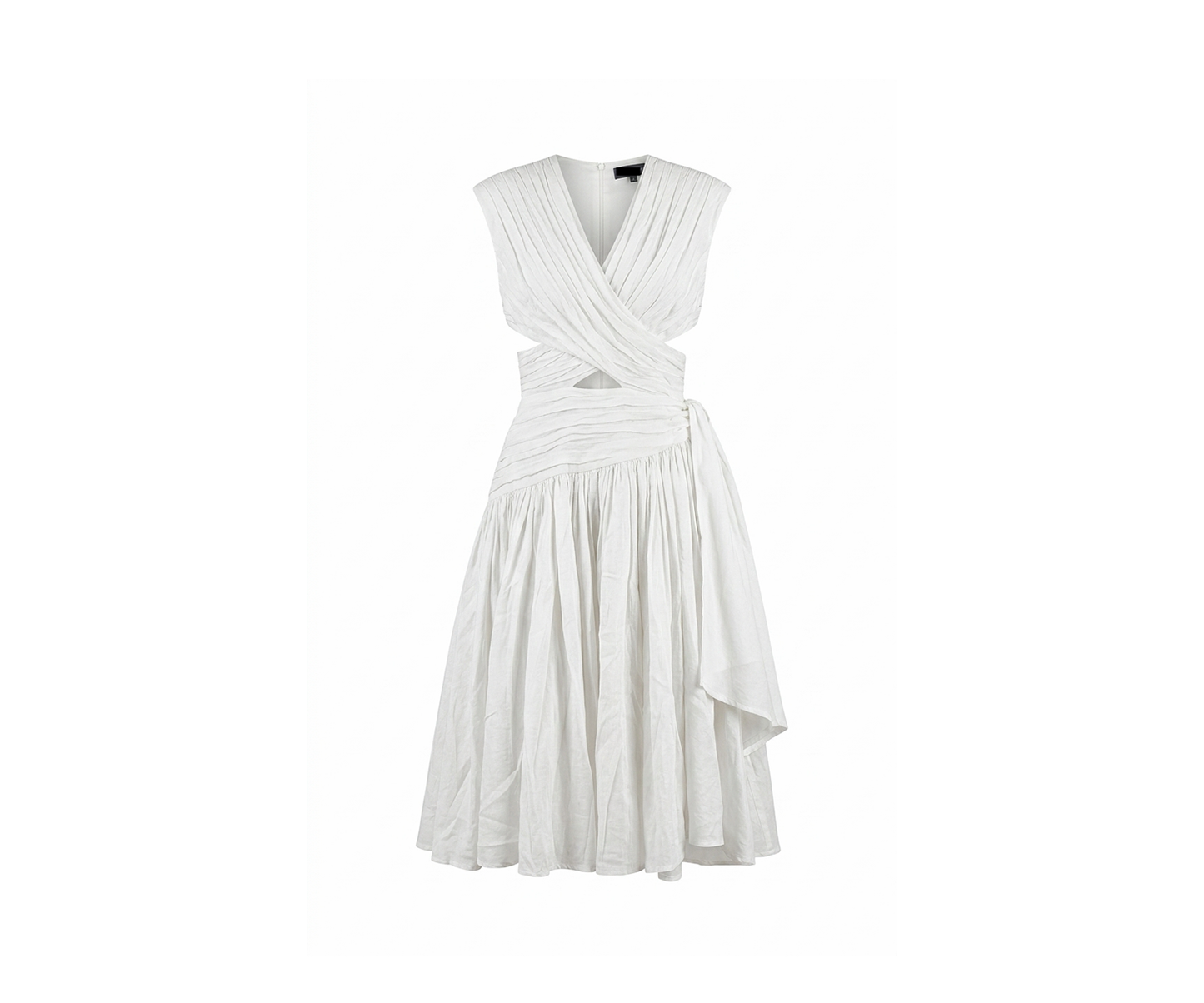 rasima ruched dress in white Cross Ruched Dress