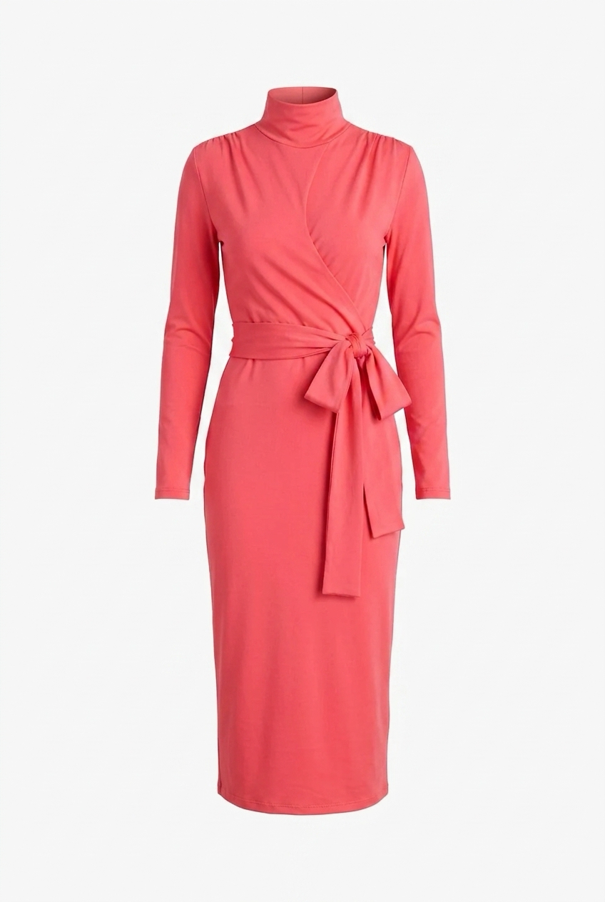 Turtle Neck Joi Dress - Melon - June Delivery