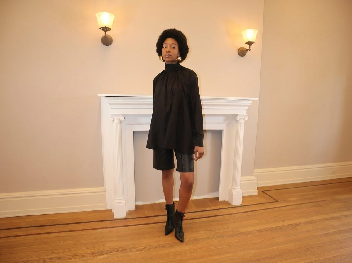 Full Poet Blouse - Black