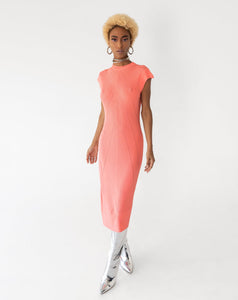 midi peach dress