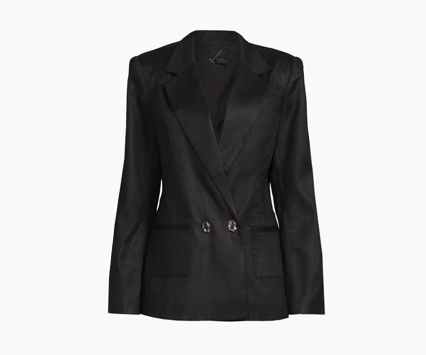Boxy Linen Blazer - Black