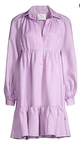 BILLOW SLEEVE BABYDOLL DRESS - Wisteria