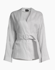 Wrap Linen Jacket - Smoke