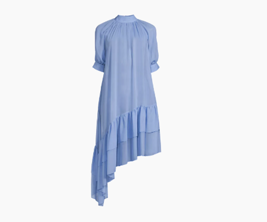 Karen Sheer Asymmetrical Top - Huck Blue