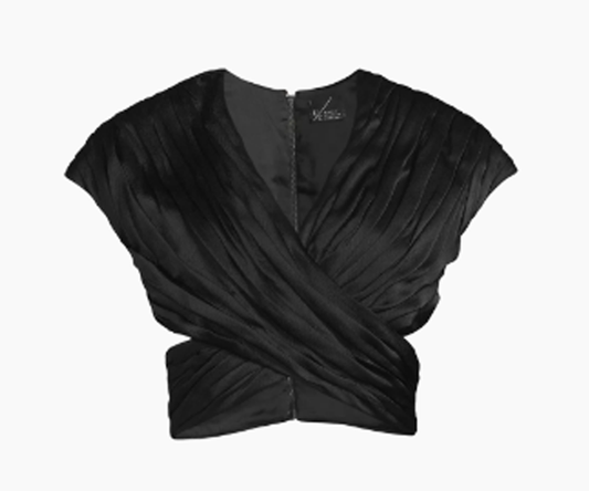 Ruched Crossed Satin Top