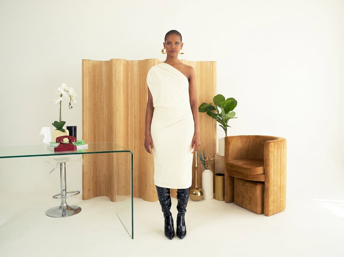 One Shoulder Ruched Dress