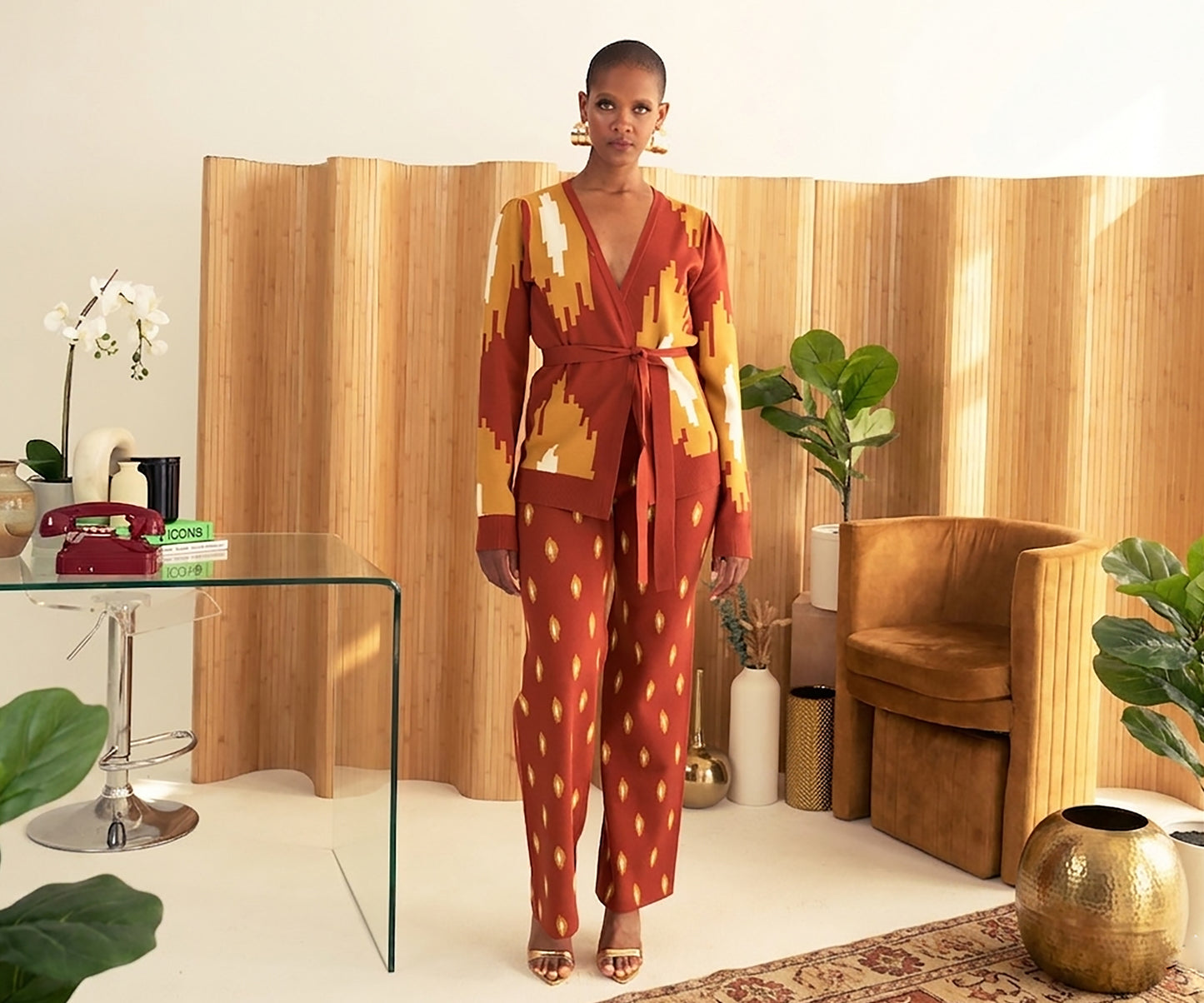 Bold Tribal Dot Wrap Cardi