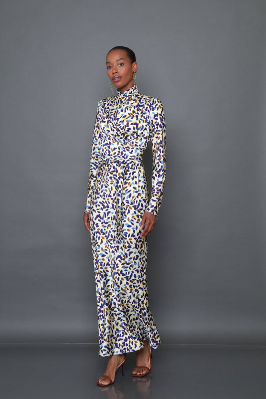 Long Sleeve Mock Neck Joi Dress - Ships September 20th