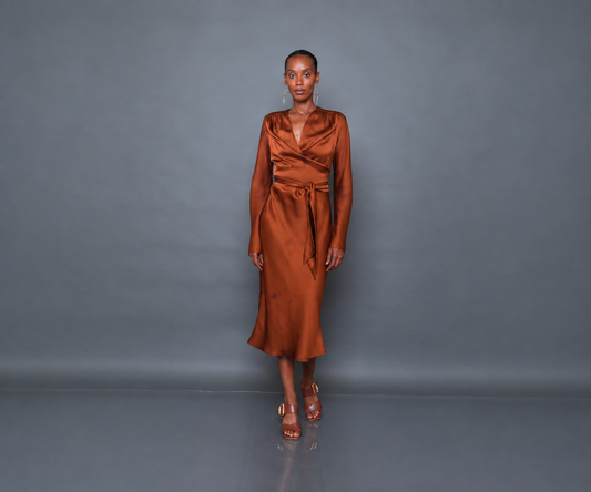 V-Neck Joi Midi Dress - Penny