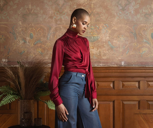 Hammered Silky Joi Wrap Top