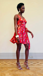 mini floral wrap dress