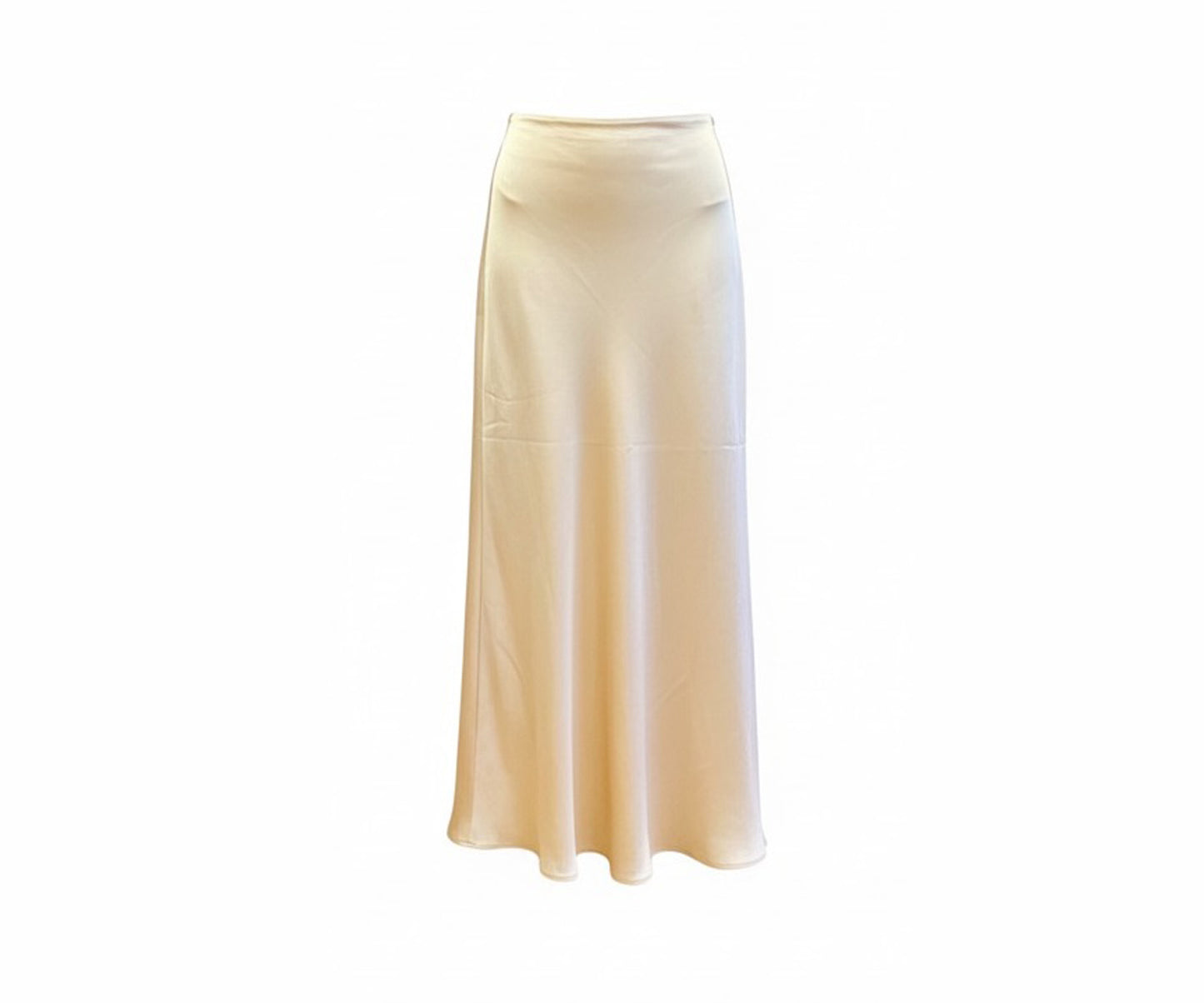 Black Hammered Satin Bias Maxi Skirt