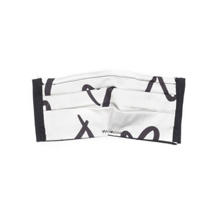 Scribble Hearts Mask - Cream