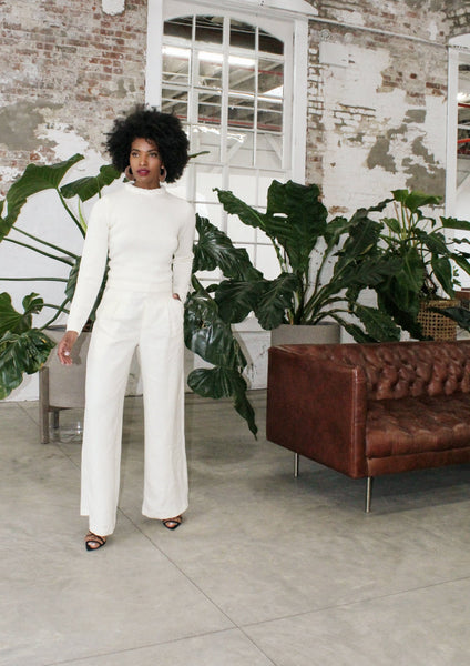 Bold Braid Open Back Sweater - Creamy – Undra Celeste New York