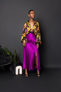 Billow Sleeve Blouse - Wild Floral Print