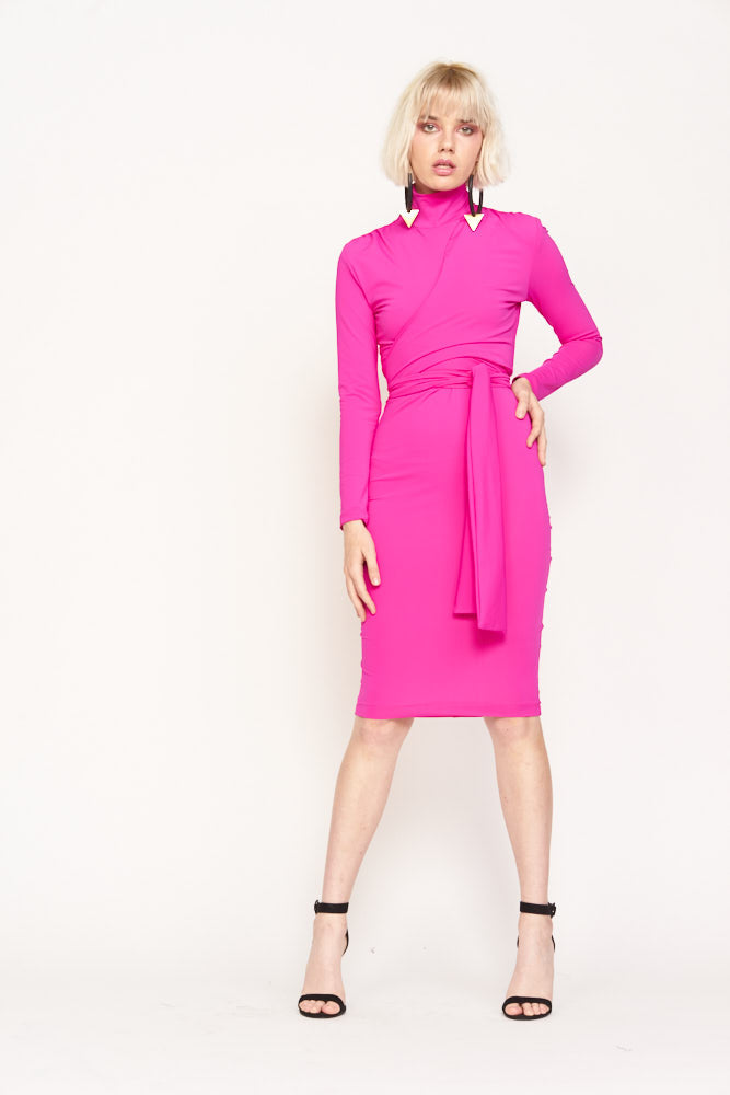 bright pink joi dress