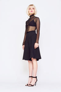 sheer black turtleneck top